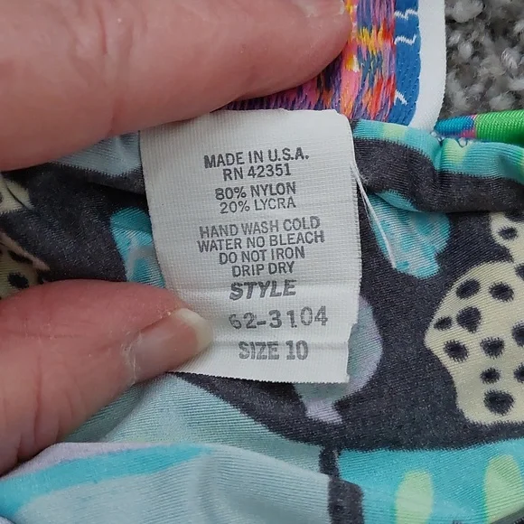 Rare Ken Done swimsuit, tropical fish, size 10 - Picture 5 of 5